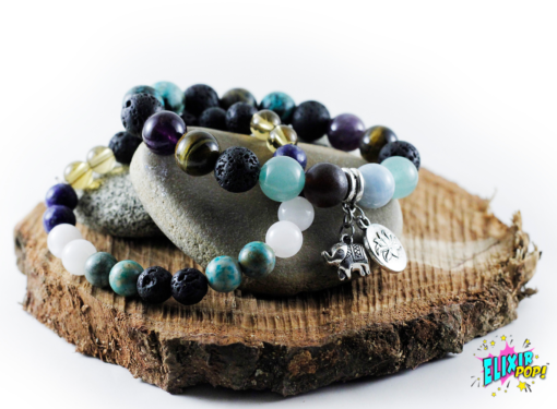 Elixir Pop African Turquoise Bracelet With Lava Beads